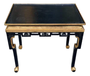 Italian Chinoiserie Gilt Decorated Black Painted Table