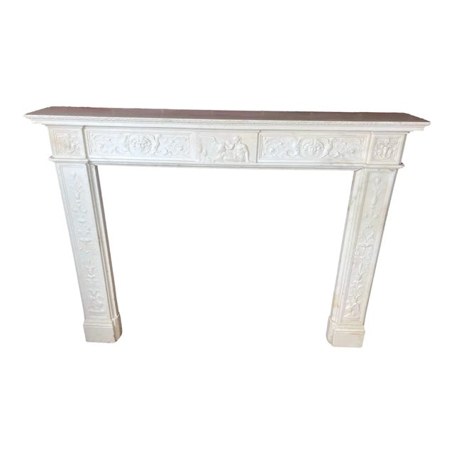 White Magnificent 1820s Italian Neoclassical Mantel in Fine Statuary Carrara Marble For Sale - Image 8 of 11