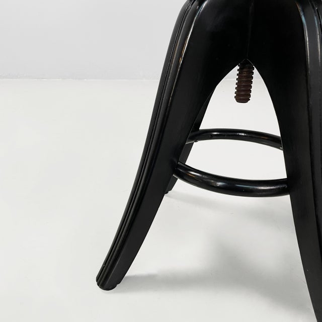 Italian Art Deco Black Wooden Stool, Early 1900s For Sale - Image 14 of 18