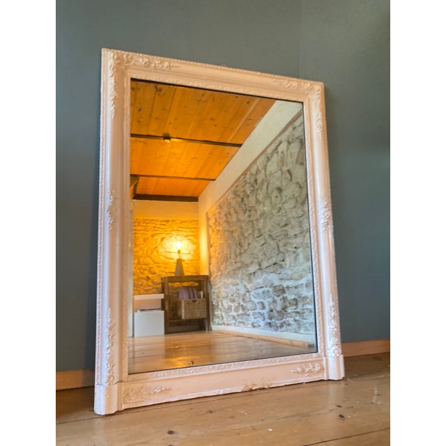 Mirror in Stuccoed and White-Painted Wood, 1800s For Sale - Image 9 of 9