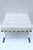 Knoll Mies Barcelona Style White Leather Stool Ottoman Bench For Sale - Image 4 of 10