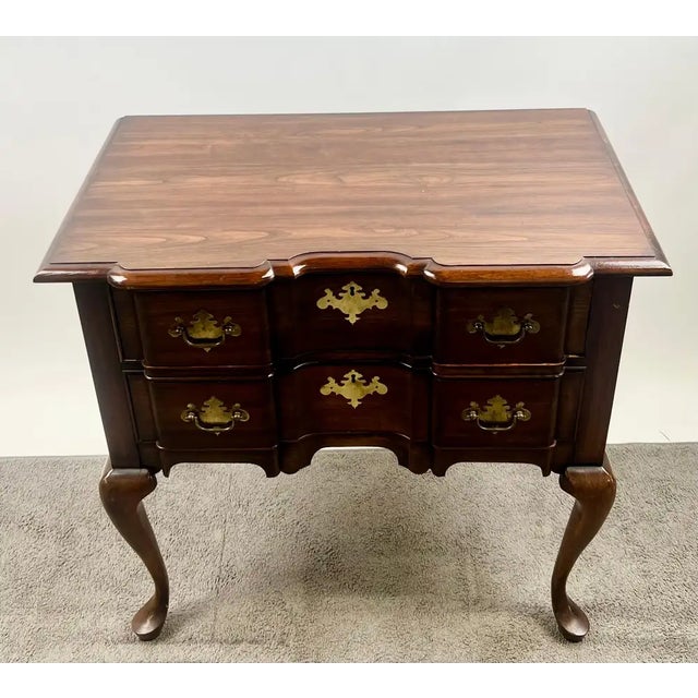 Queen Anne Vintage Pennsylvania House Queen Anne Style 2-Drawer Table or Low-Boy Chest For Sale - Image 3 of 14
