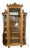 Antique Edwardian Golden Oak China or Curio Cabinet With Curved Original Glass For Sale
