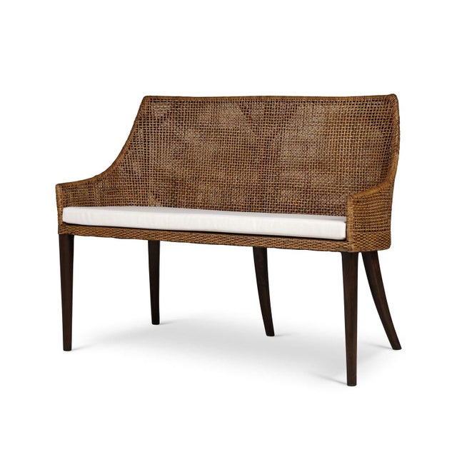 2020s Coastal Rattan Settee For Sale - Image 5 of 12