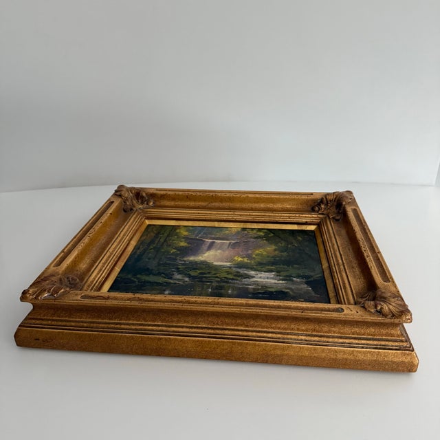 2009 Steve Atkinson Oil Painting of Lantermans Falls- Framed For Sale - Image 9 of 12