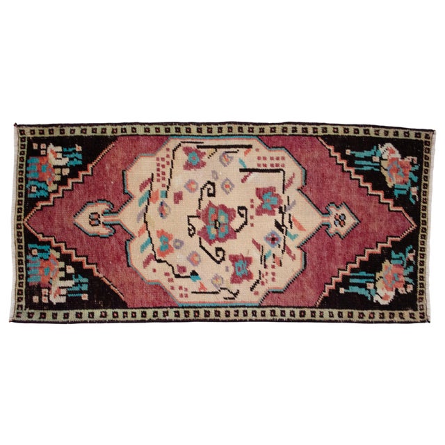 1970s 1970s Small Rug, Entryway Rug, Bath Mat, Kitchen Decor, Turkish Rug, Door Mat 1'8" X 3'6" For Sale - Image 5 of 12