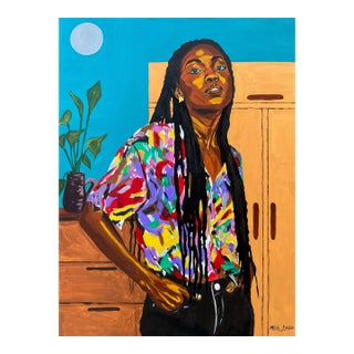 Adaora's Coat of Many Colours, Acrylic Painting by Emmanuel Akolo. (2023) For Sale