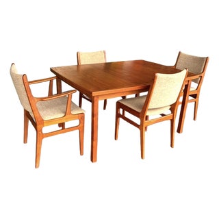Danish Teak Drawleaf Dining Set For Sale