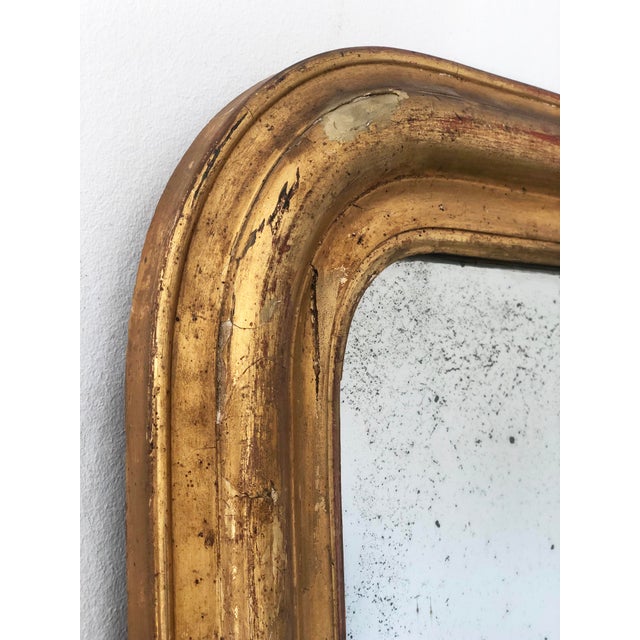Large Antique French Louis Philippe Giltwood Mirror, Late 19th Century For Sale - Image 4 of 10