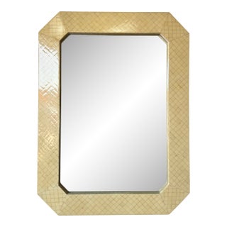 1980’s Postmodern Tessellated Bone Wall Mirror, Attributed to Enrique Garcel For Sale
