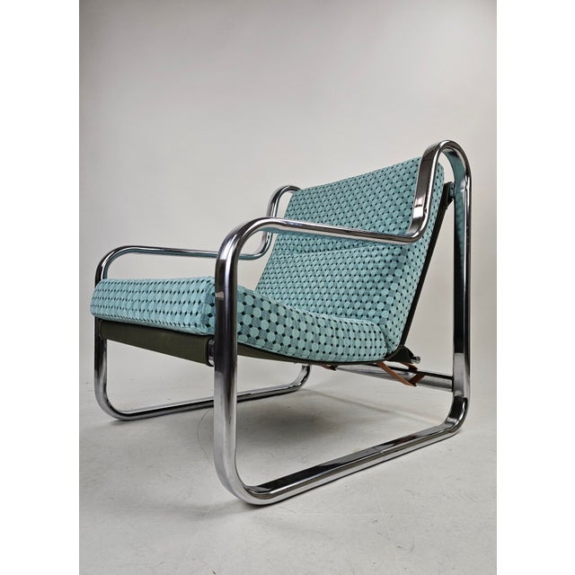 1970s Vintage Italian Chairs in Chrome Frame, 1970s, Set of 2 For Sale - Image 5 of 18