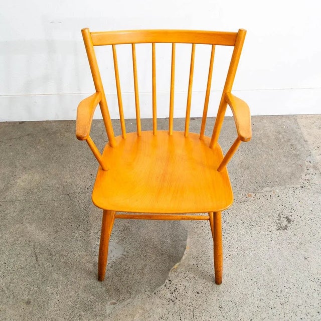 Mid 20th Century Danish Modern Side Chair Armchair Wood FDB J42 Borge Mogensen MCM For Sale In Sacramento - Image 6 of 12