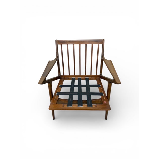 Blue Mid-Century Danish Modern Poul Jensen Selig Walnut "Z" Arm Chairs - Set of 2 For Sale - Image 8 of 9