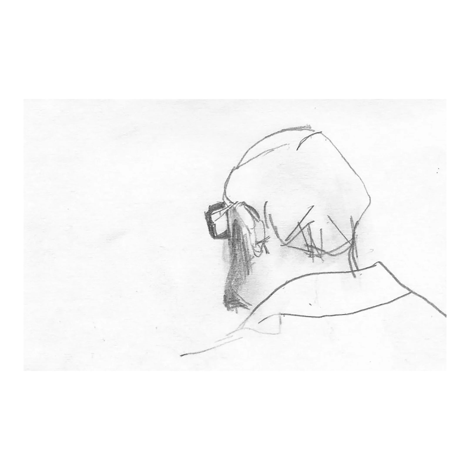 1970s Drawing of a Man From the Rear | Chairish