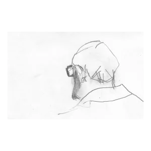 1970s Drawing of a Man From the Rear