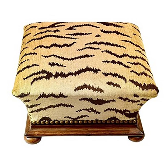 English 19th Century English Mahogany Upholstered Stool With Flared Form For Sale - Image 3 of 12