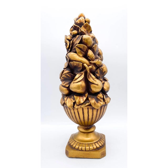20th Century Gold Painted Plaster Topiary/ Centerpiece For Sale - Image 4 of 10