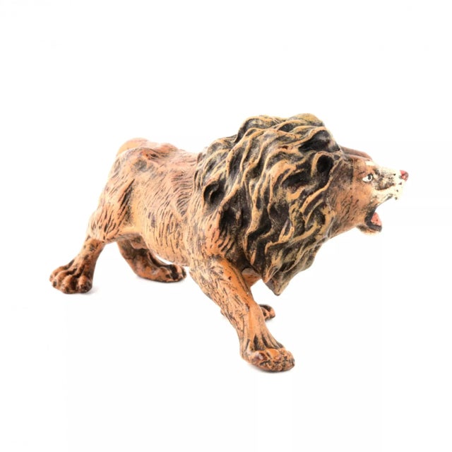 Miniature Lion in Bronze from Bergman Factories, Vienna For Sale - Image 3 of 8