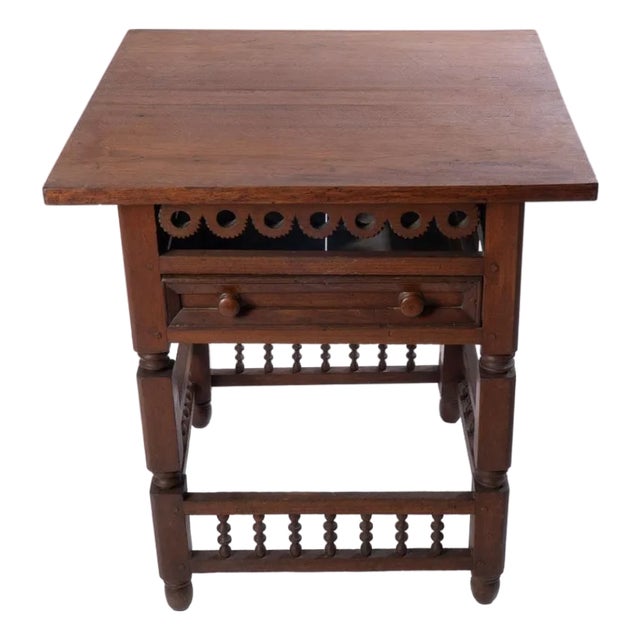 Early 20th Century One Drawer Table With Cutouts For Sale