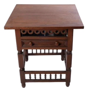 Early 20th Century One Drawer Table With Cutouts