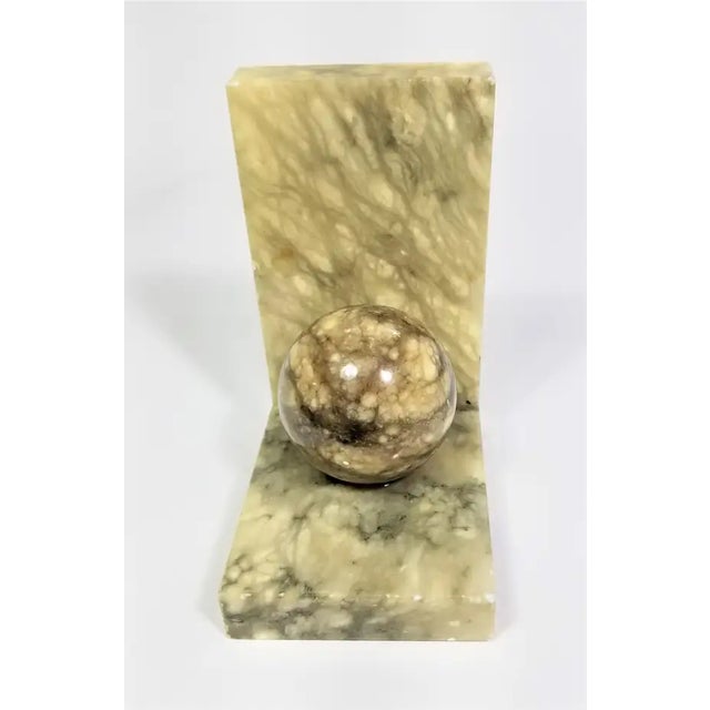 Alabaster Pair of Bookends Vintage Italian Alabaster Marble For Sale - Image 8 of 12