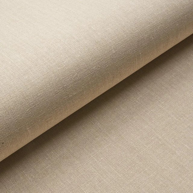 Schumacher Sample - Schumacher Performance Linen Wallpaper in Parchment For Sale - Image 4 of 4