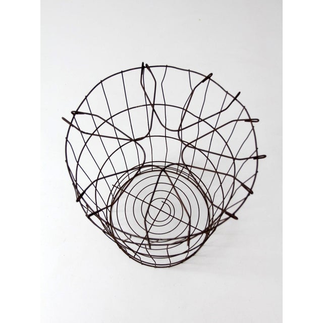 Antique Wire Gathering Basket For Sale - Image 9 of 18