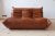 Animal Skin Cognac Brown Leather Togo Living Room by Michel Ducaroy for Ligne Roset, Set of 5 For Sale - Image 7 of 13