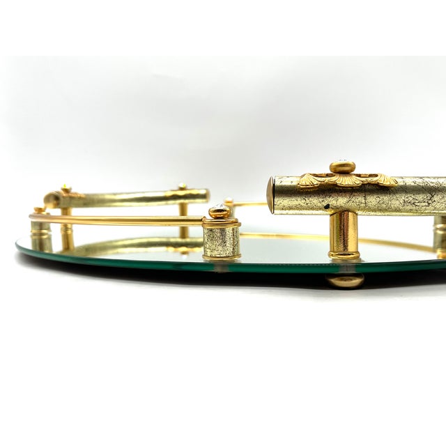 Hollywood Regency 24k Gold-Plated Mirrored Tray from Dimart Milano, Italy, 1980s For Sale - Image 14 of 18