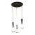 Vintage Mid-Century Modern Cylindrical Glass 3 Light Cascading Pendant Chandelier Panton Style For Sale