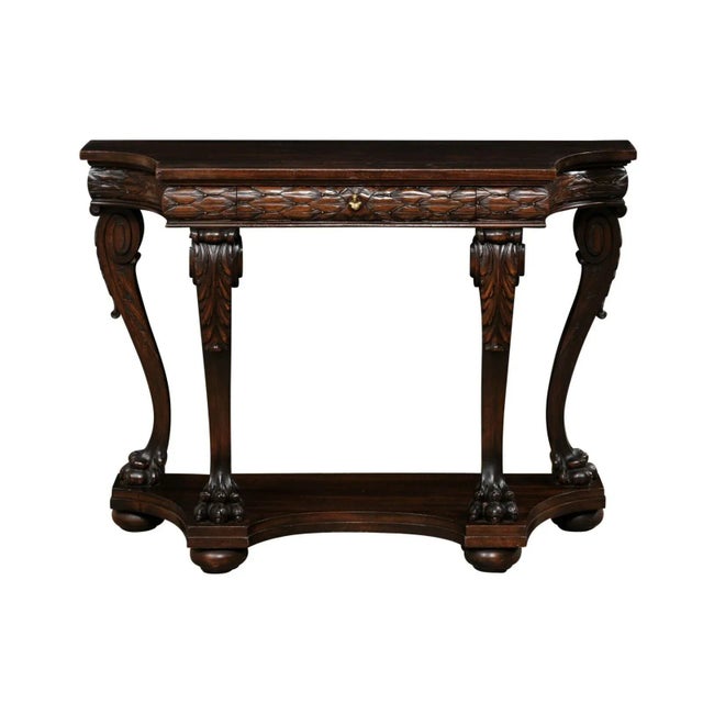 18th Century Italian Carved Walnut Console Table For Sale - Image 12 of 12
