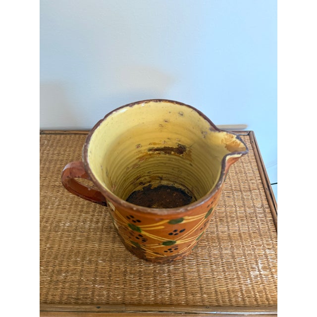 Ceramic Antique French Savoie Glazed Jaspe Earthenware Pitcher For Sale - Image 7 of 7