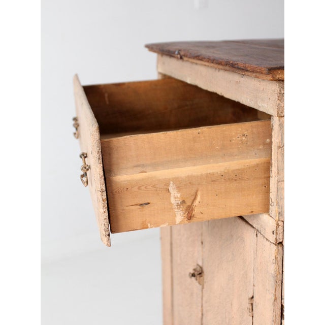 Antique Painted Farmhouse Cupboard With Drawer and Double Doors For Sale - Image 13 of 18