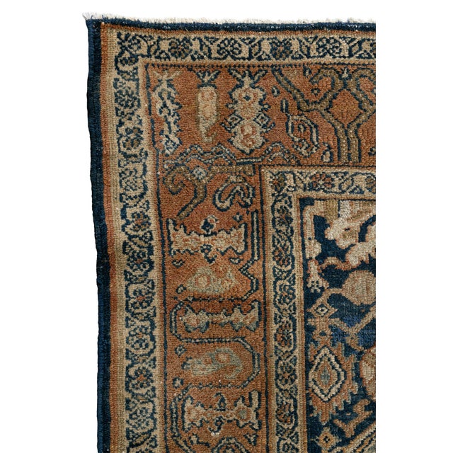 Antique Malayer Navy Blue Area Rug 4'1 X 6'5 For Sale - Image 11 of 14