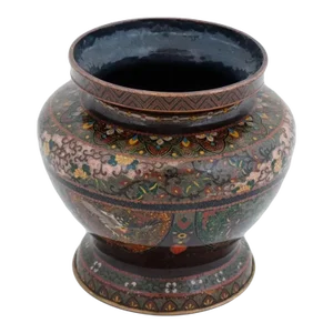 Antique Japanese Ota Tameshiro Meiji Enamel Vase