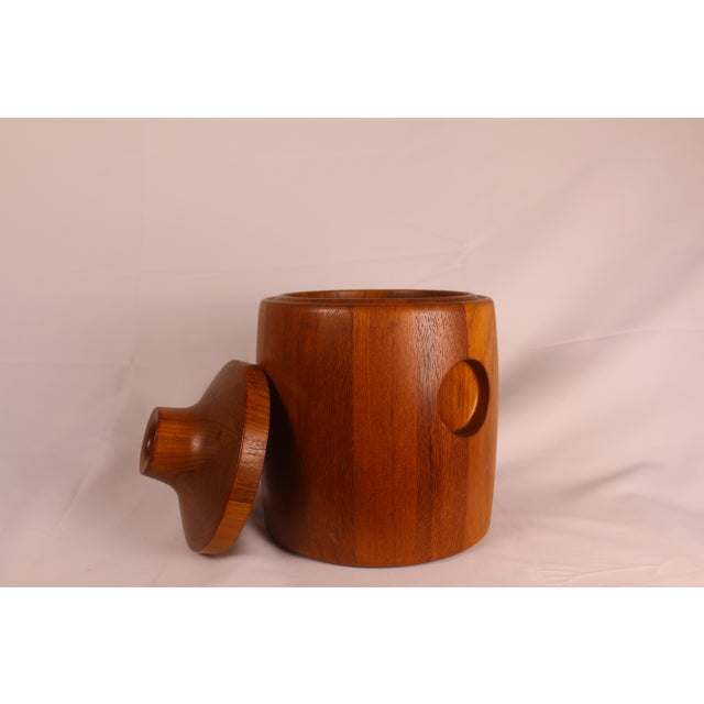 Georg Jensen 1960s Henning Koppel for Georg Jensen Teak Ice Bucket For Sale - Image 4 of 5