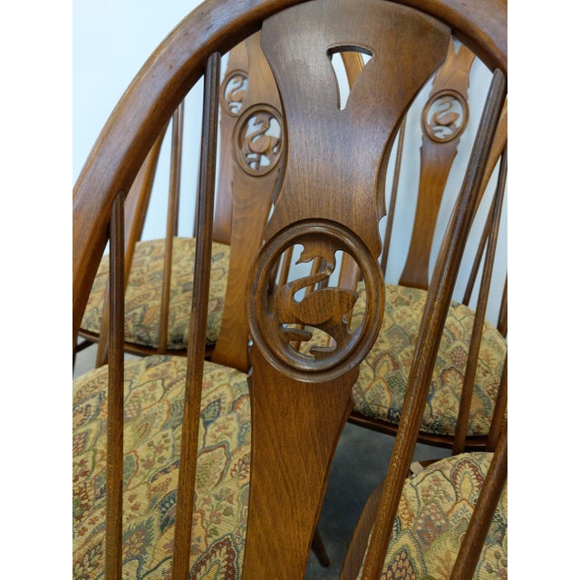 Set of 6 Vintage Mid Century Modern Dining Chairs by Ercol For Sale - Image 10 of 11