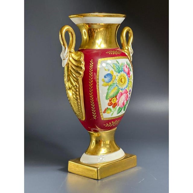 Antique Porcelain Napoleon Vase, Limoges, France For Sale - Image 4 of 11
