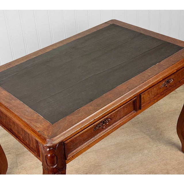 Antique Georgian Walnut Leather Top Library Office Writing Desk For Sale - Image 6 of 15