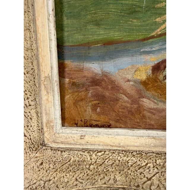 Vintage, French, Oil on Board, Framed Landscape Painting For Sale - Image 4 of 8