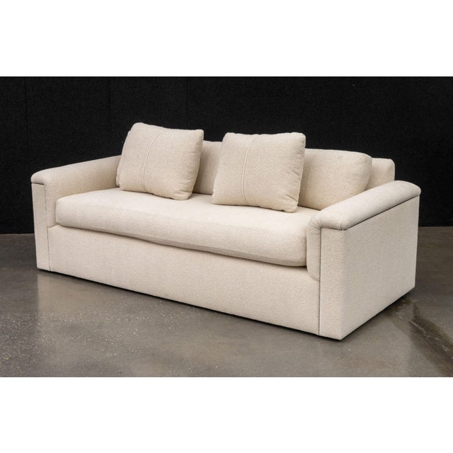J. Robert Scott J. Robert Scott Three-Seat Beige Upholstered Sofa For Sale - Image 4 of 8