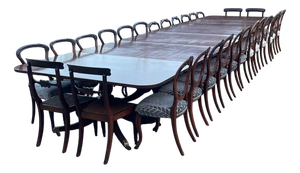 George III 28-Seater Mahogany Dining Table, 1800s