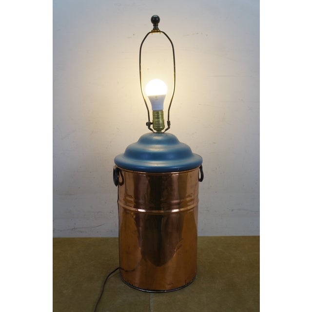 Antique Country Farmhouse Copper Boiler Still Tank Table Lamp 30" For Sale - Image 13 of 13