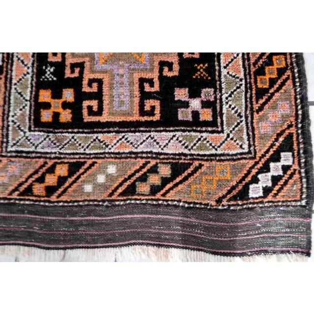 Handmade antique collectible Afghan Baluch rug in tribal prayer design. The rug is from the middle of 20th century in...
