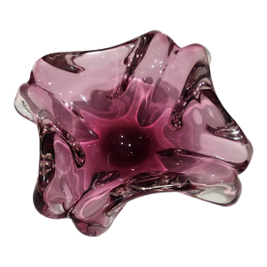 1970s Murano Style Cranberry Colored Bowl