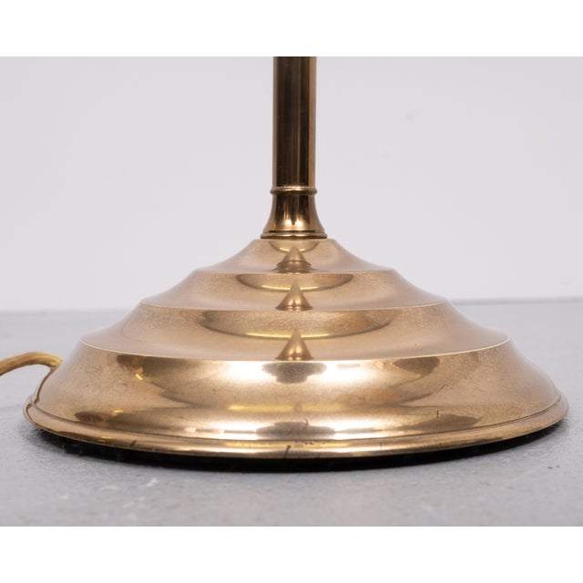 Metal Classic Brass Floor Lamp with Curved Neck, 1950s For Sale - Image 7 of 11