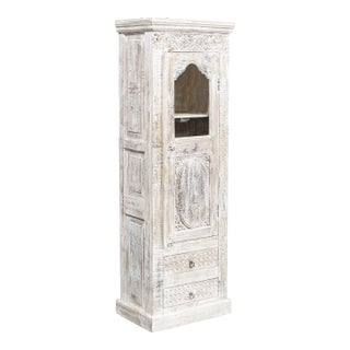 Narrow Cabinet From Reclaimed Antique Architectural Elements For Sale