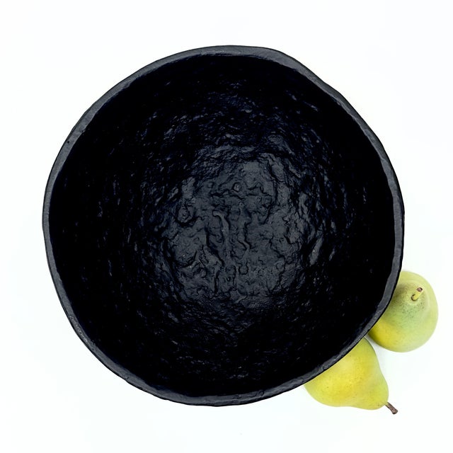 2010s Oversized Limited Edition Black Ceramic Lava Ware Serving Bowl by Ikea For Sale - Image 5 of 13