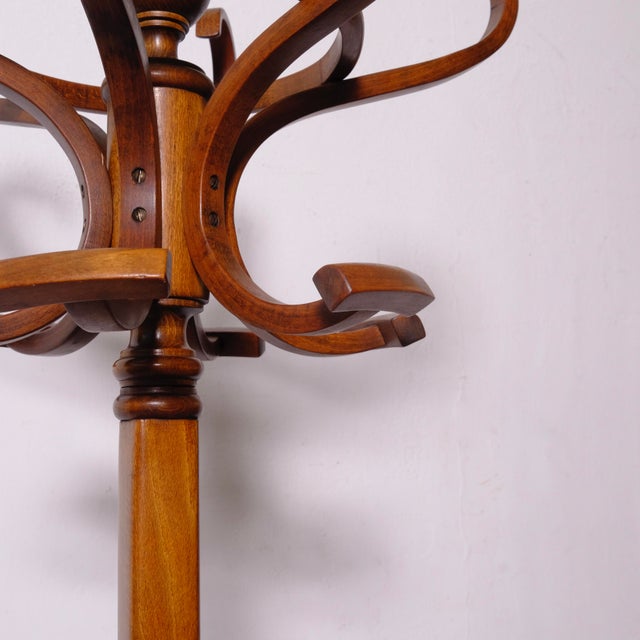 Wood Vintage Curved Beech Coat Stand, 1970s For Sale - Image 7 of 16
