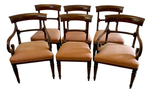 Antique Regency Mahogany Dining Chairs, 1830, Set of 6
